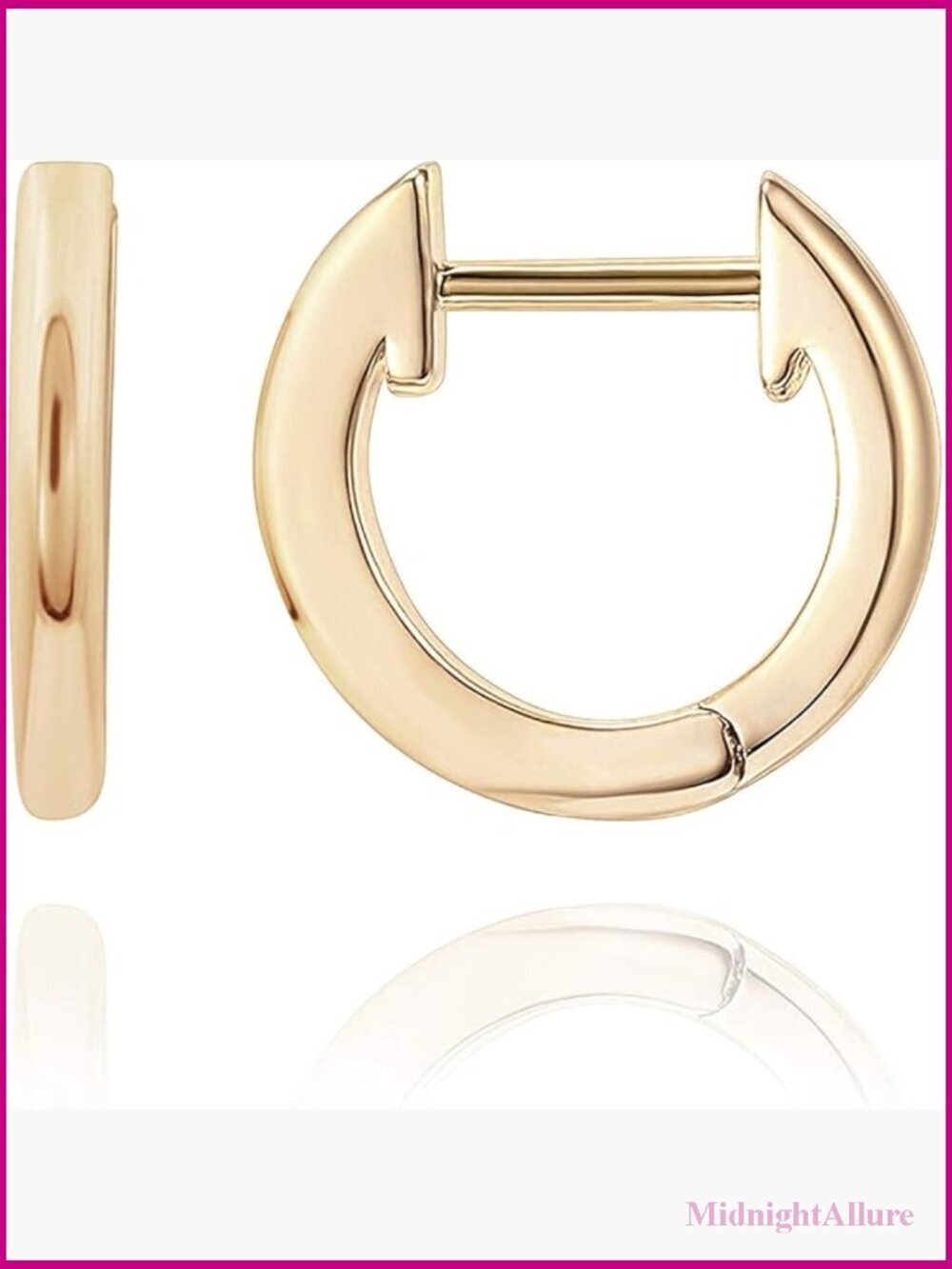 14K Gold Plated Ear Cuff - Dainty Huggie Earrings for Women - Small Hoops -